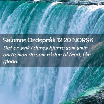 Picture 02 - Salomos Ordspråk 12:20 NORSK - Det er svik i deres hjerte som smir ondt; men de - Bible Verse Picture