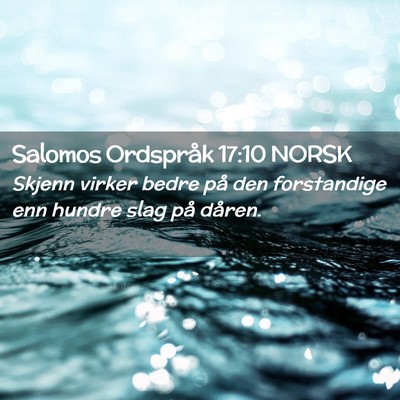 Picture 02 - Salomos Ordspråk 17:10 NORSK - Skjenn virker bedre på den forstandige enn - Bible Verse Picture