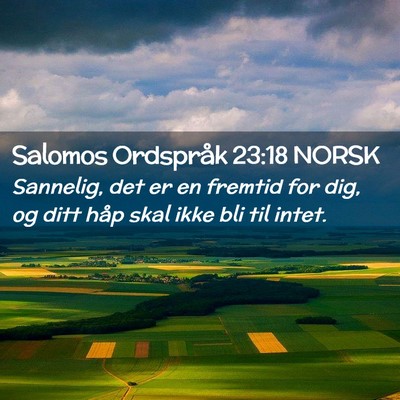 Picture 02 - Salomos Ordspråk 23:18 NORSK - Sannelig, det er en fremtid for dig, og ditt håp - Bible Verse Picture