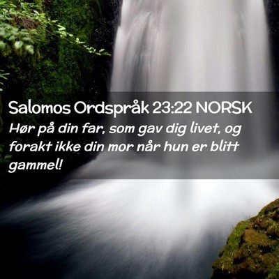 Picture 02 - Salomos Ordspråk 23:22 NORSK - Hør på din far, som gav dig livet, og forakt - Bible Verse Picture