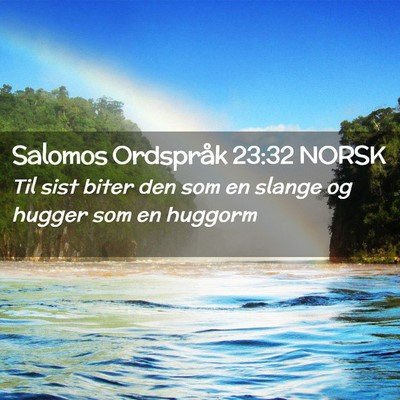 Picture 02 - Salomos Ordspråk 23:32 NORSK - Til sist biter den som en slange og hugger som en - Bible Verse Picture
