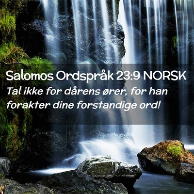Picture 02 - Salomos Ordspråk 23:9 NORSK - Tal ikke for dårens ører, for han forakter dine - Bible Verse Picture