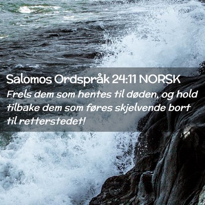 Picture 02 - Salomos Ordspråk 24:11 NORSK - Frels dem som hentes til døden, og hold tilbake - Bible Verse Picture