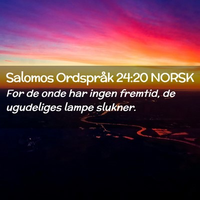 Picture 02 - Salomos Ordspråk 24:20 NORSK - For de onde har ingen fremtid, de ugudeliges - Bible Verse Picture