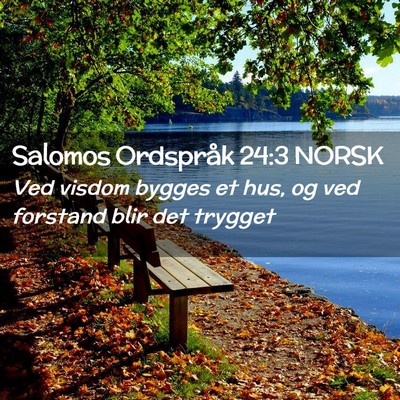 Picture 02 - Salomos Ordspråk 24:3 NORSK - Ved visdom bygges et hus, og ved forstand blir - Bible Verse Picture