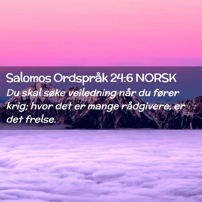 Picture 02 - Salomos Ordspråk 24:6 NORSK - Du skal søke veiledning når du fører krig; - Bible Verse Picture