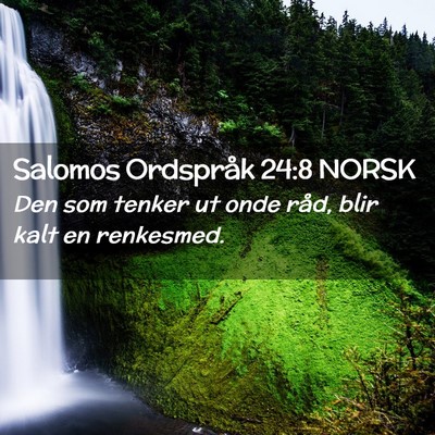 Picture 02 - Salomos Ordspråk 24:8 NORSK - Den som tenker ut onde råd, blir kalt en - Bible Verse Picture