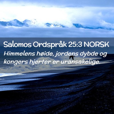 Picture 02 - Salomos Ordspråk 25:3 NORSK - Himmelens høide, jordens dybde og kongers - Bible Verse Picture