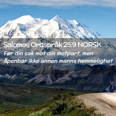 Picture 02 - Salomos Ordspråk 25:9 NORSK - Før din sak mot din motpart, men åpenbar ikke - Bible Verse Picture