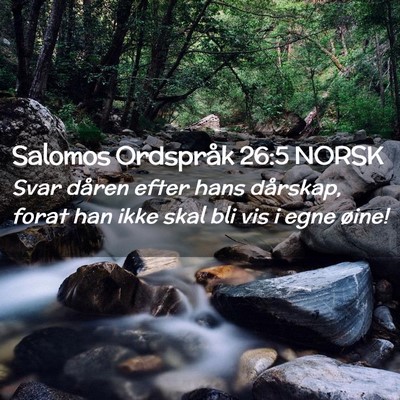 Picture 02 - Salomos Ordspråk 26:5 NORSK - Svar dåren efter hans dårskap, forat han ikke - Bible Verse Picture