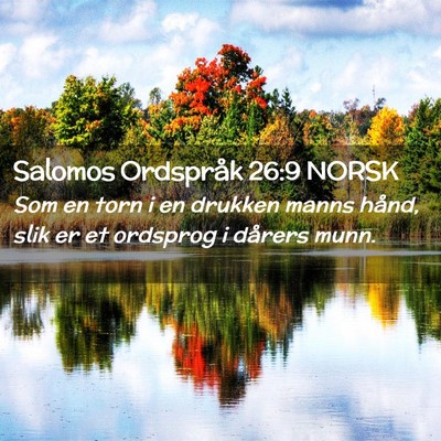 Picture 02 - Salomos Ordspråk 26:9 NORSK - Som en torn i en drukken manns hånd, slik er et - Bible Verse Picture