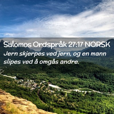Picture 02 - Salomos Ordspråk 27:17 NORSK - Jern skjerpes ved jern, og en mann slipes ved å - Bible Verse Picture