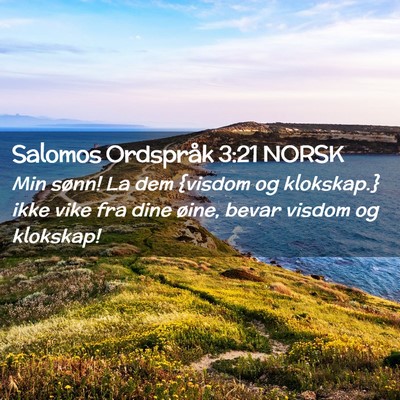 Picture 02 - Salomos Ordspråk 3:21 NORSK - Min sønn! La dem {visdom og klokskap.} ikke vike - Bible Verse Picture