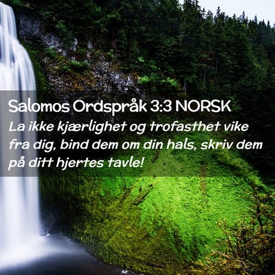 Picture 02 - Salomos Ordspråk 3:3 NORSK - La ikke kjærlighet og trofasthet vike fra dig, - Bible Verse Picture