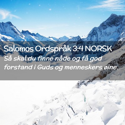 Picture 02 - Salomos Ordspråk 3:4 NORSK - Så skal du finne nåde og få god forstand i - Bible Verse Picture