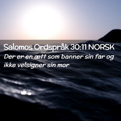 Picture 02 - Salomos Ordspråk 30:11 NORSK - Der er en ætt som banner sin far og ikke - Bible Verse Picture