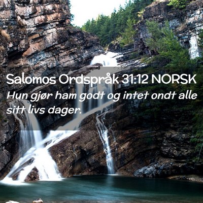 Picture 02 - Salomos Ordspråk 31:12 NORSK - Hun gjør ham godt og intet ondt alle sitt livs - Bible Verse Picture