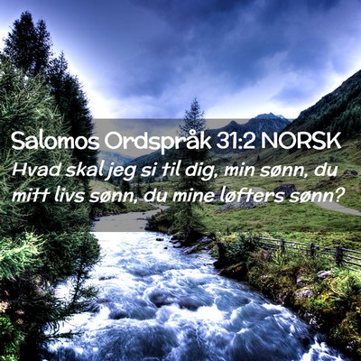 Picture 02 - Salomos Ordspråk 31:2 NORSK - Hvad skal jeg si til dig, min sønn, du mitt livs - Bible Verse Picture