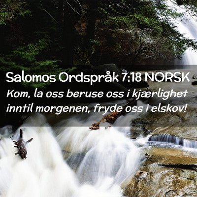 Picture 02 - Salomos Ordspråk 7:18 NORSK - Kom, la oss beruse oss i kjærlighet inntil - Bible Verse Picture