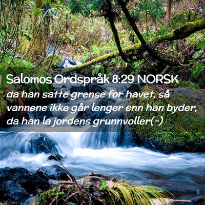 Picture 02 - Salomos Ordspråk 8:29 NORSK - da han satte grense for havet, så vannene ikke - Bible Verse Picture