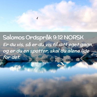 Picture 02 - Salomos Ordspråk 9:12 NORSK - Er du vis, så er du vis til ditt eget gagn, og - Bible Verse Picture