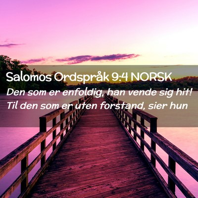 Picture 02 - Salomos Ordspråk 9:4 NORSK - Den som er enfoldig, han vende sig hit! Til den - Bible Verse Picture