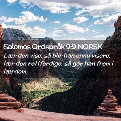 Picture 02 - Salomos Ordspråk 9:9 NORSK - Lær den vise, så blir han ennu visere, lær den - Bible Verse Picture