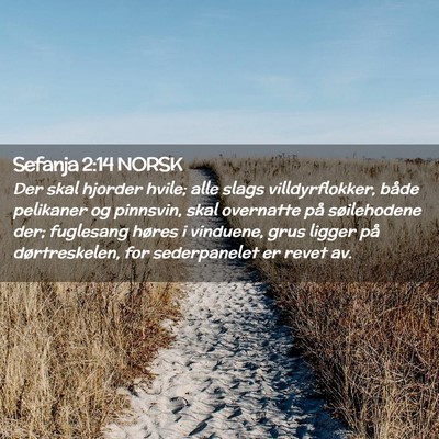 Picture 02 - Sefanja 2:14 NORSK - Der skal hjorder hvile; alle slags - Bible Verse Picture