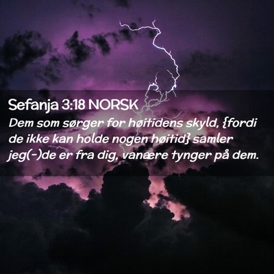 Picture 02 - Sefanja 3:18 NORSK - Dem som sørger for høitidens skyld, {fordi de - Bible Verse Picture