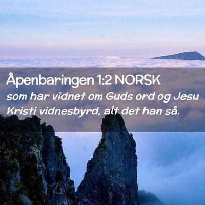 Picture 02 - Åpenbaringen 1:2 NORSK - som har vidnet om Guds ord og Jesu Kristi - Bible Verse Picture