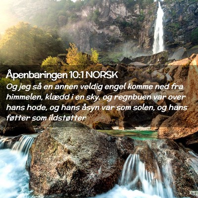 Picture 02 - Åpenbaringen 10:1 NORSK - Og jeg så en annen veldig engel komme ned fra - Bible Verse Picture