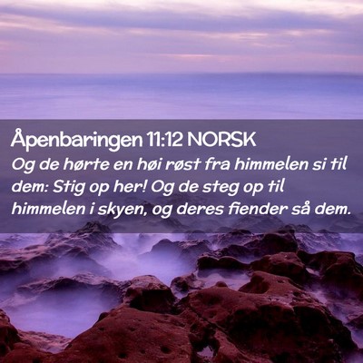 Picture 02 - Åpenbaringen 11:12 NORSK - Og de hørte en høi røst fra himmelen si til - Bible Verse Picture