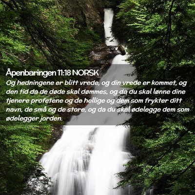 Picture 02 - Åpenbaringen 11:18 NORSK - Og hedningene er blitt vrede, og din vrede er - Bible Verse Picture