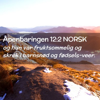 Picture 02 - Åpenbaringen 12:2 NORSK - og hun var fruktsommelig og skrek i barnsnød og - Bible Verse Picture