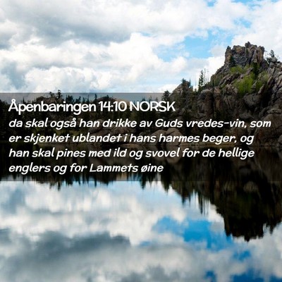 Picture 02 - Åpenbaringen 14:10 NORSK - da skal også han drikke av Guds vredes-vin, som - Bible Verse Picture