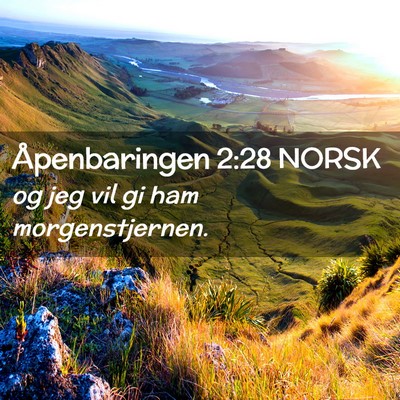 Picture 02 - Åpenbaringen 2:28 NORSK - og jeg vil gi ham - Bible Verse Picture