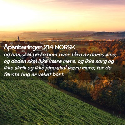 Picture 02 - Åpenbaringen 21:4 NORSK - og han skal tørke bort hver tåre av deres - Bible Verse Picture