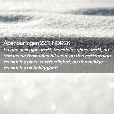 Picture 02 - Åpenbaringen 22:11 NORSK - La den som gjør urett, fremdeles gjøre urett, - Bible Verse Picture
