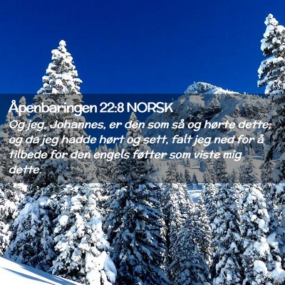 Picture 02 - Åpenbaringen 22:8 NORSK - Og jeg, Johannes, er den som så og hørte dette; - Bible Verse Picture