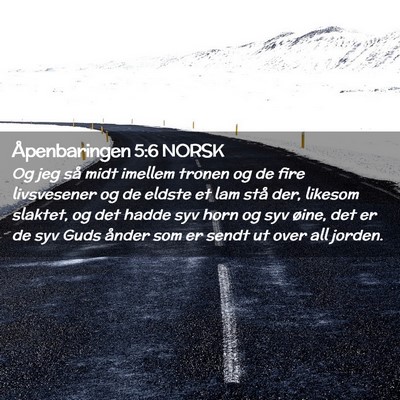 Picture 02 - Åpenbaringen 5:6 NORSK - Og jeg så midt imellem tronen og de fire - Bible Verse Picture