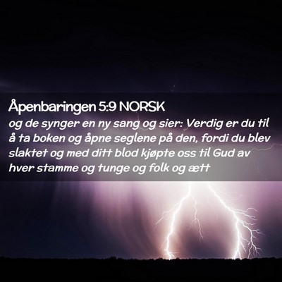 Picture 02 - Åpenbaringen 5:9 NORSK - og de synger en ny sang og sier: Verdig er du til - Bible Verse Picture