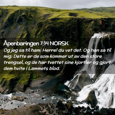 Picture 02 - Åpenbaringen 7:14 NORSK - Og jeg sa til ham: Herre! du vet det. Og han sa - Bible Verse Picture