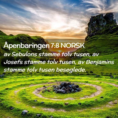 Picture 02 - Åpenbaringen 7:8 NORSK - av Sebulons stamme tolv tusen, av Josefs stamme - Bible Verse Picture