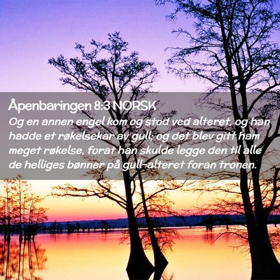 Picture 02 - Åpenbaringen 8:3 NORSK - Og en annen engel kom og stod ved alteret, og han - Bible Verse Picture