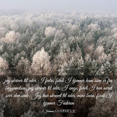 Picture 03 - 1 Johannes 2:13 NORSK - jeg skriver til eder, I fedre, fordi I kjenner - Bible Verse Picture