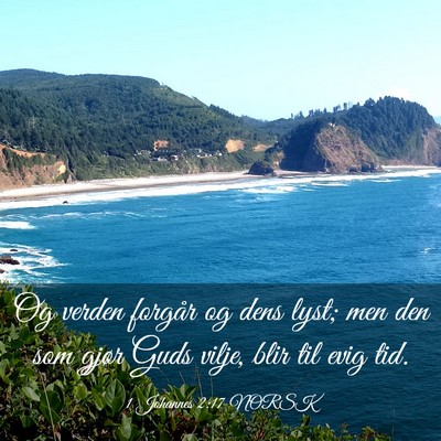 Picture 03 - 1 Johannes 2:17 NORSK - Og verden forgår og dens lyst; men den som gjør - Bible Verse Picture