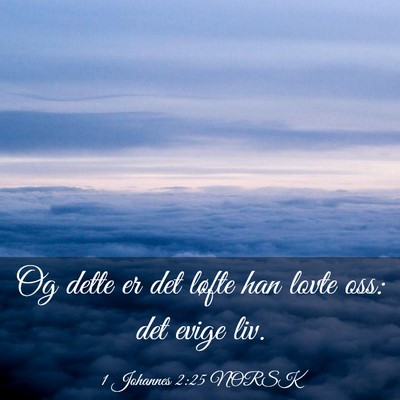 Picture 03 - 1 Johannes 2:25 NORSK - Og dette er det løfte han lovte oss: det evige - Bible Verse Picture
