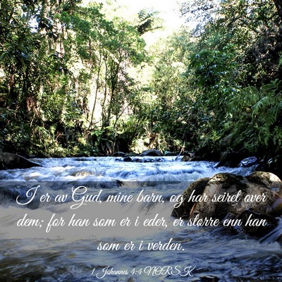 Picture 03 - 1 Johannes 4:4 NORSK - I er av Gud, mine barn, og har seiret over dem; - Bible Verse Picture