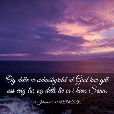 Picture 03 - 1 Johannes 5:11 NORSK - Og dette er vidnesbyrdet at Gud har gitt oss evig - Bible Verse Picture