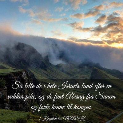 Picture 03 - 1 Kongebok 1:3 NORSK - Så lette de i hele Israels land efter en vakker - Bible Verse Picture